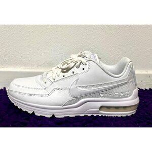 🆕Nike Men’s White/White/White Leather Premium Lifestyle Running Sneakers